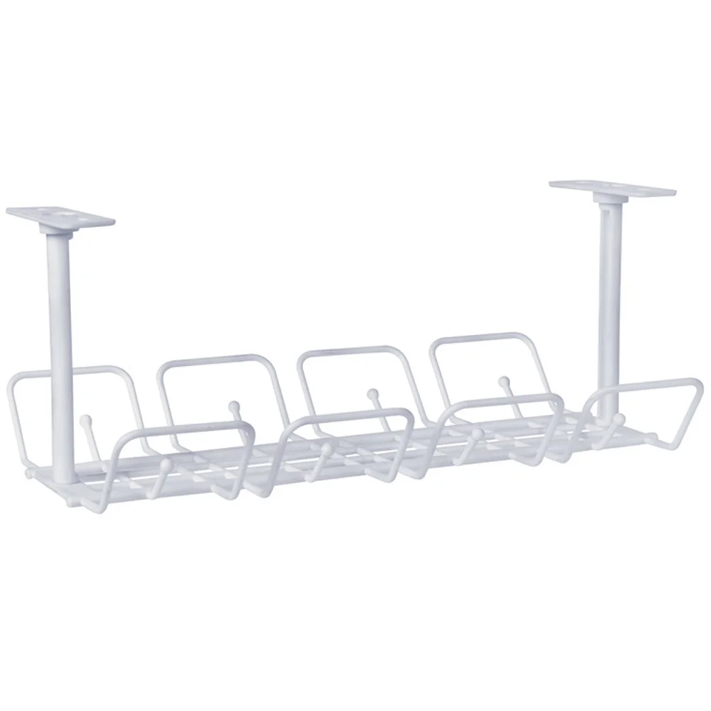 

Hanger Hooks under Table Wire Tray Desk Cable Management Shelf Rack Office Organizer