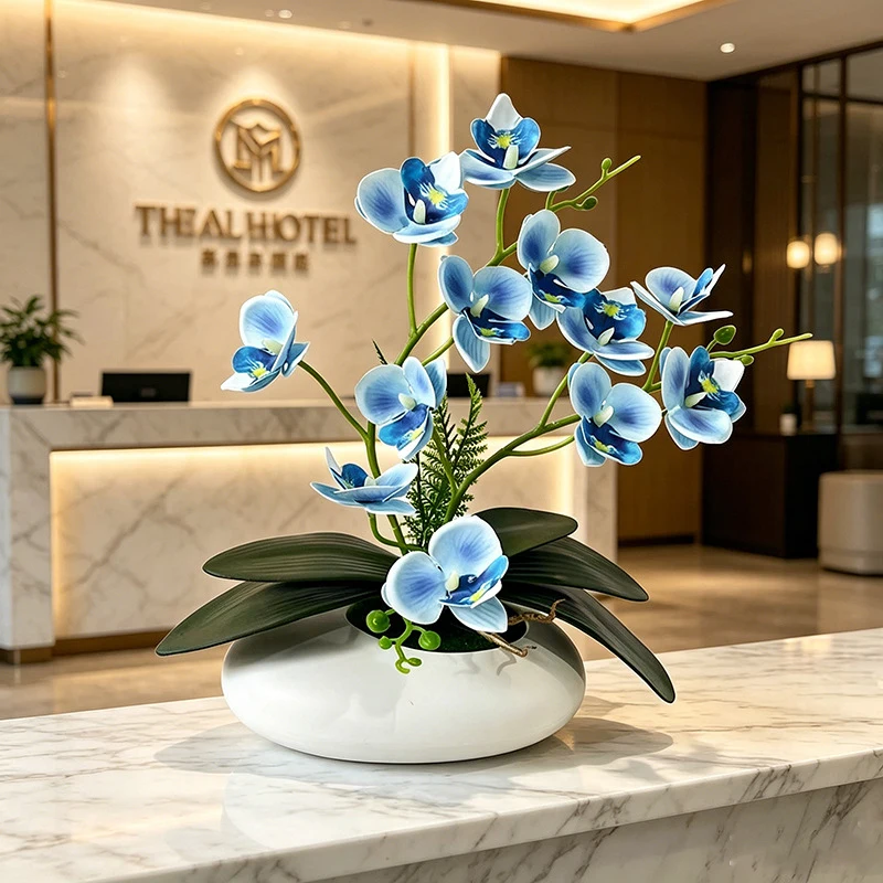 Butterfly Orchid 12 Flower Bonsai Small Ornament Living Room Decoration Film Fake Flower Bonsai Photography Props view 6