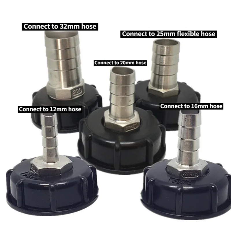 60mm Inner Strength IBC Barrel Adapter Stainless Steel Adapter 18L 20L Stacker Barrel Connector 1/2 
