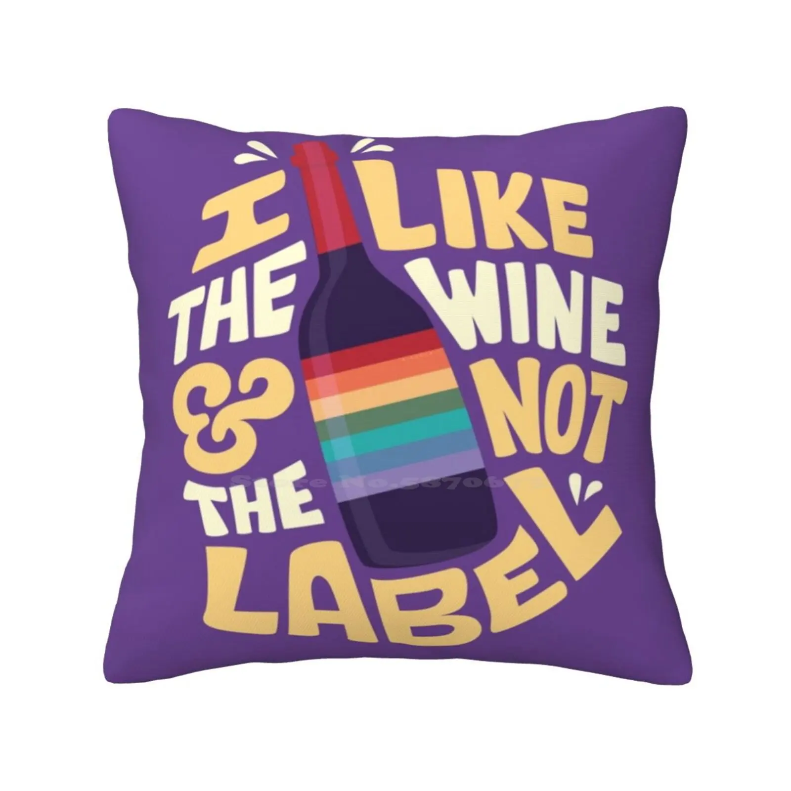 I Like The Wine Home Sofa Car Cushion Cover Pillowcase David Rose Patrick Brewer Typography Pop Culture Word Art Hand Lettering