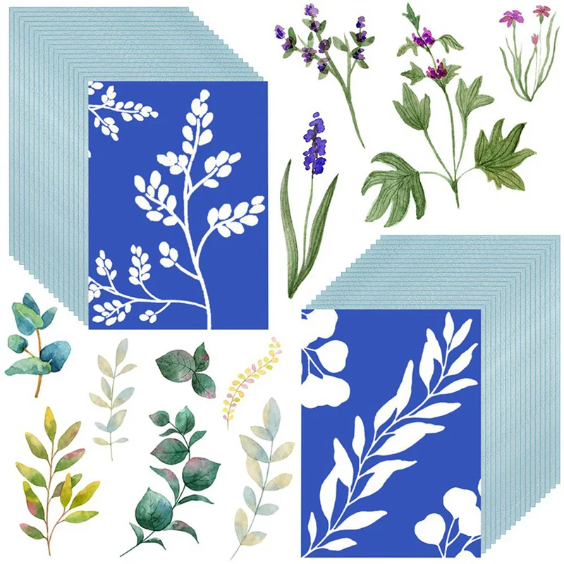 120 قطعة من ورق Cyanotype A5 طقم فني مطبوع عليه الشمس ورق شمسي عالي الحساسية ورق طباعة الشمس ورق رسم فني