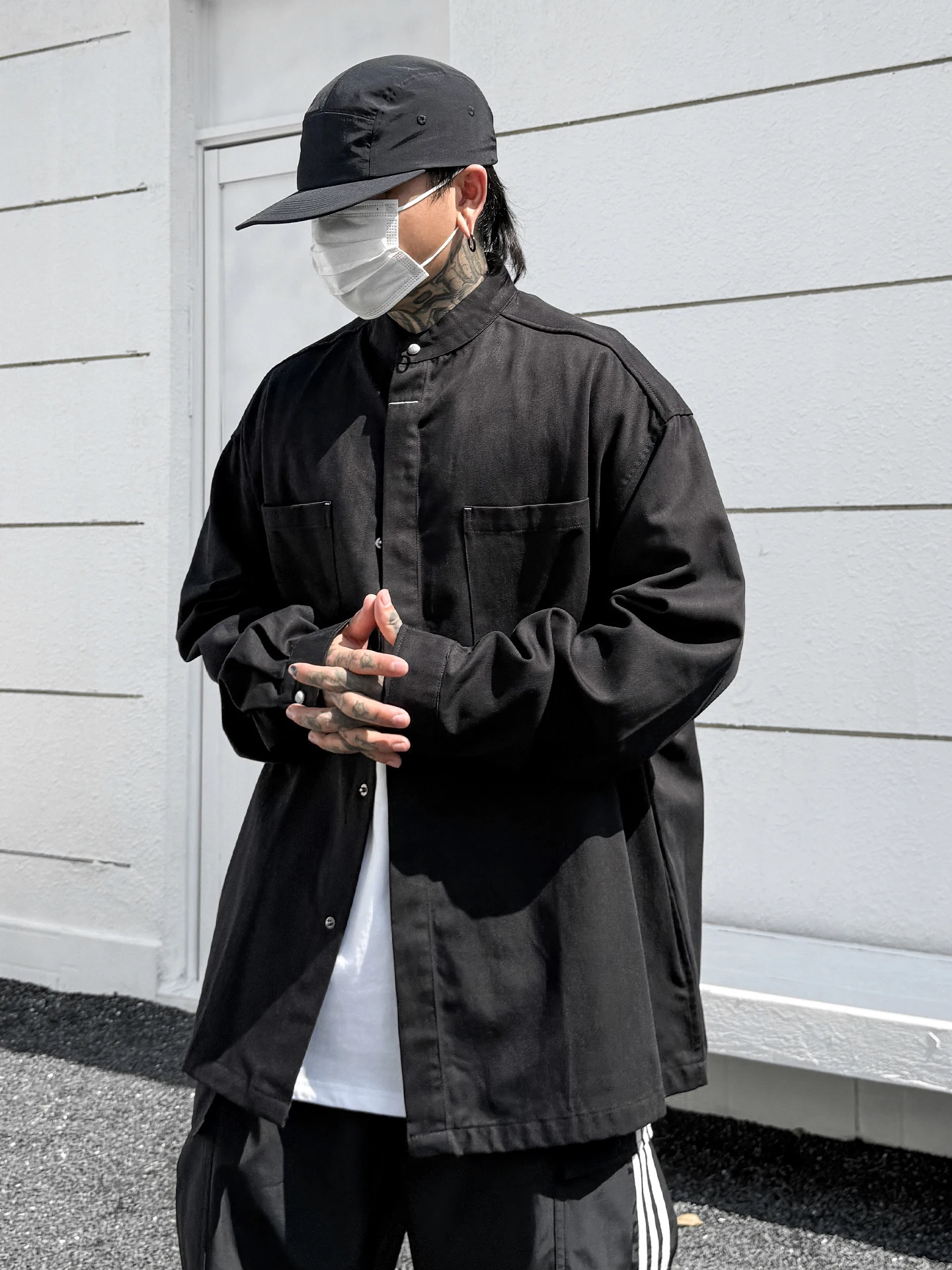 

Casual Loose Men's Pure Color irt American Retro Sle High Street Faion Breathable Cotton Long Sve Button up Top