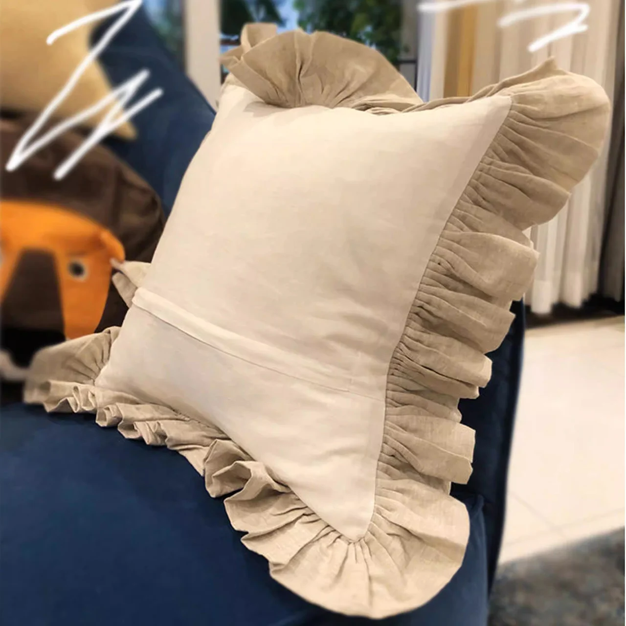 100% Linen White Pillow Case European Ruffle Lace Pillowcase Luxury Pillowcases Princess Wedding Home Textile Sweet Pillow Cover