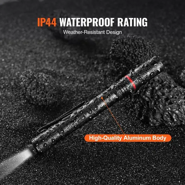 VEVOR Lanterna recarregável de 5,9 polegadas 300 lúmens 3 modos de iluminação Lanterna de bolso