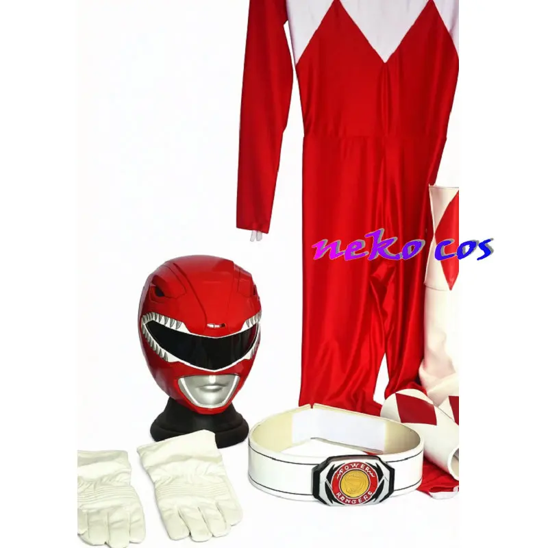 nekocos Kyoryu Sentai Zyuranger fullset bodysuit jumpsuit gloves belt mask helmet armcover shoes Cosplay Costume