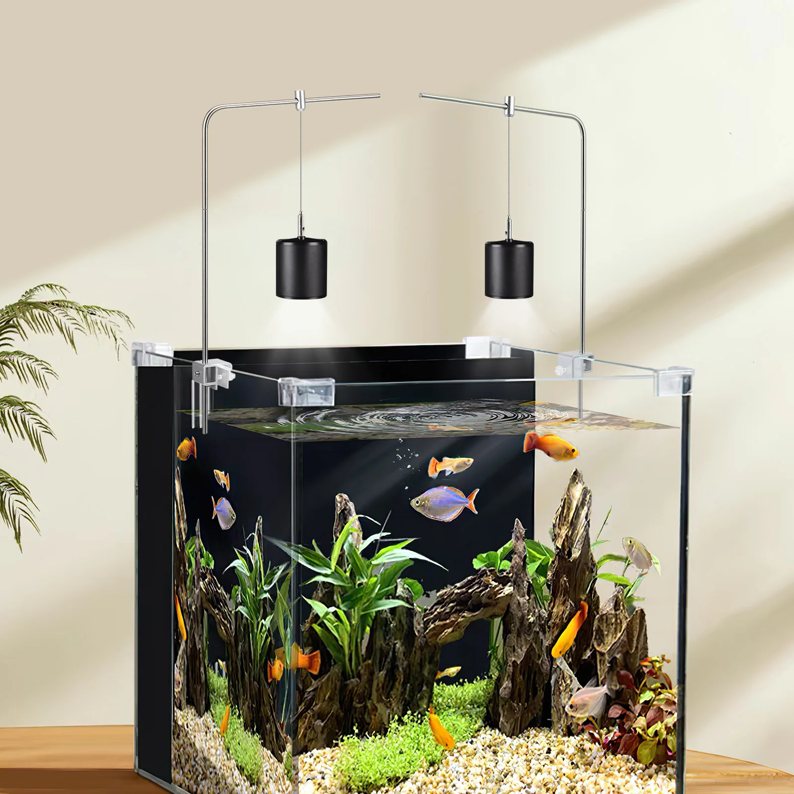 

1set 1Set Aquarium Light Rack Silver Adjustable Aluminum Alloy Fish Tank Hanging Bracket Durable Lamp Stand Fish Tank Accessory