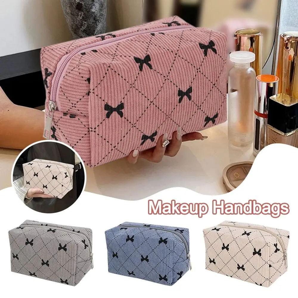 

Corduroy Cosmetic Lipstick Skincare Storage Bag Multifunctional Large Capacity Makeup Handbags Toiletry Pouch Bag Travel