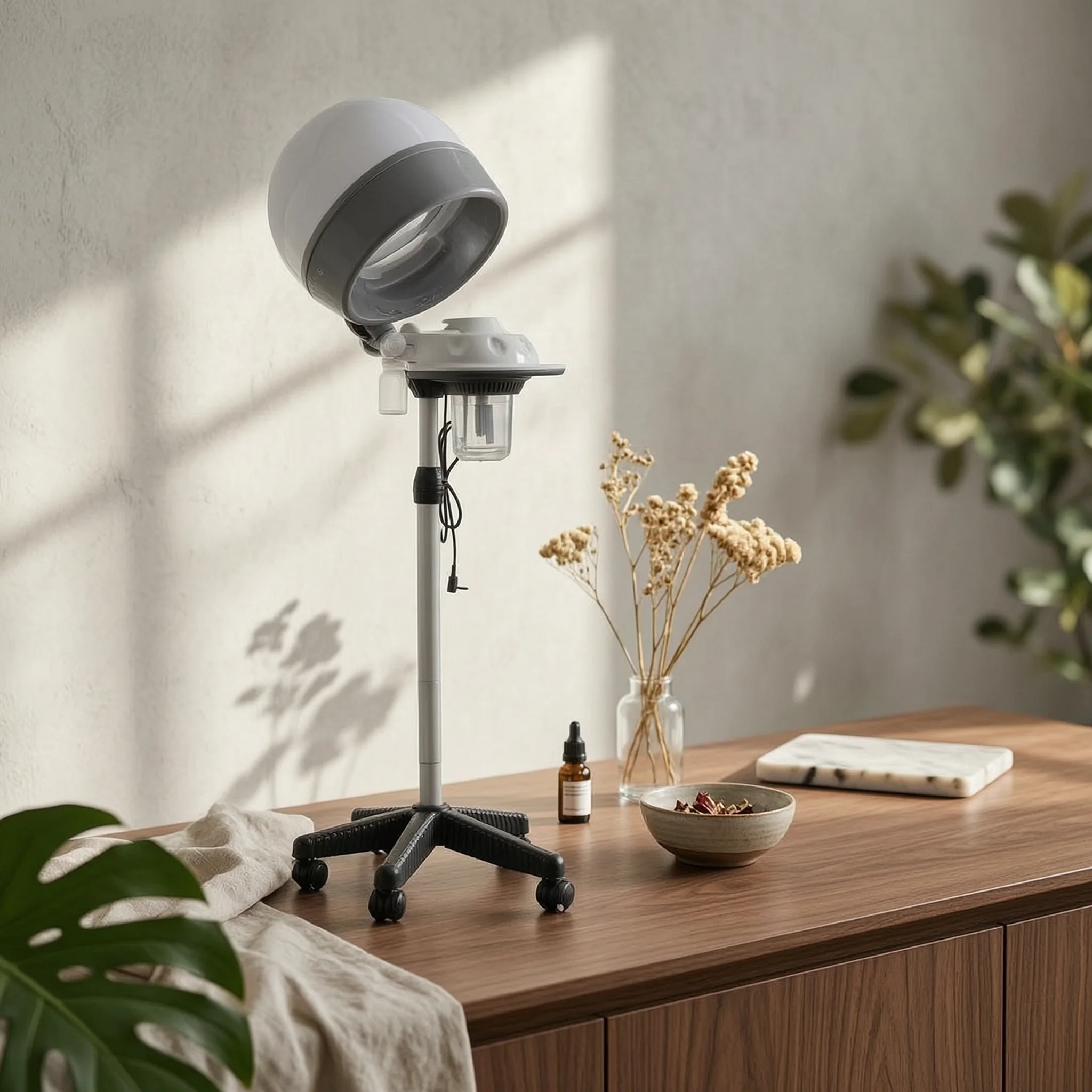 

Height-adjustable Hair Steamer Dome Hair Vapor Machine Timed Operation Appliance Freestanding for Salon Stations