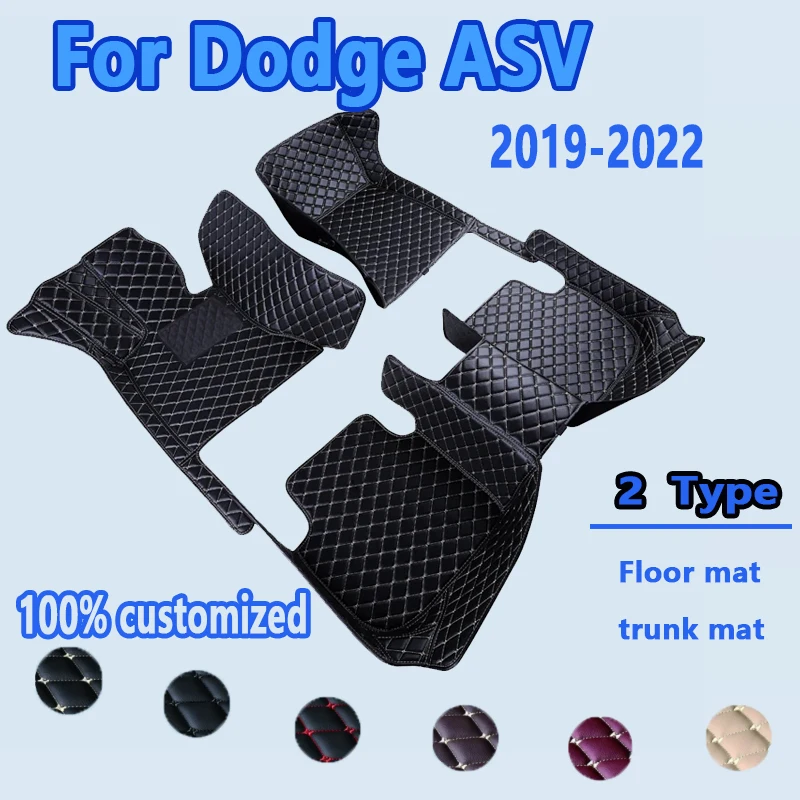 Car Floor Mats For Dodge ASV Ram 1500 DT 2019~2022 Anti-dirt Carpets Leather Floor Mat Rugs Pad Interior Parts Car Accessories