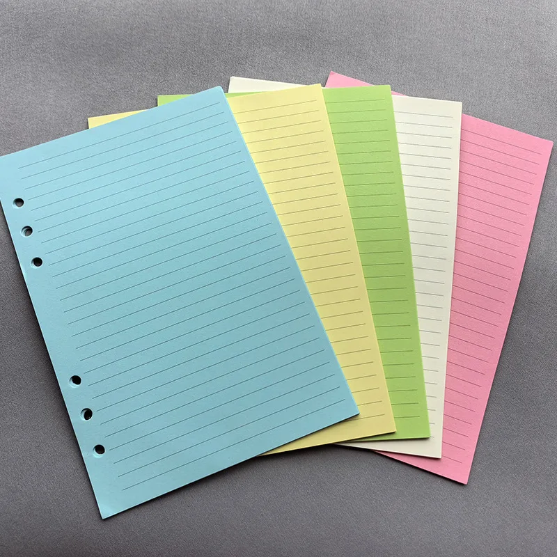 50 Vellen A6 Kleurrijke Raster Losbladige Notebook Refill Spiraal Bindmiddel Binnenpagina Lijn Blanco ambachtelijke Raster Binnenkant Papier