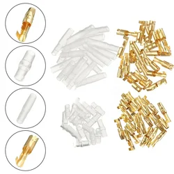 200x Connector 3.9mm Male & 4.0mm Female 50 Set Transparent Uninsulated W/ Sleeve Connectors Crimp Electrical Insulation