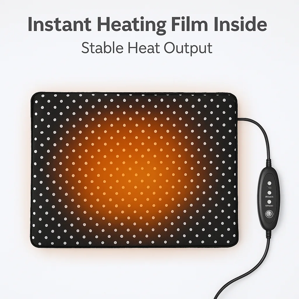 USB Heating Mat 27×37 / 37×47 · Fast Warmth · Foldable & Portable · For Desk, Sofa, Car Seat and Pet Beds