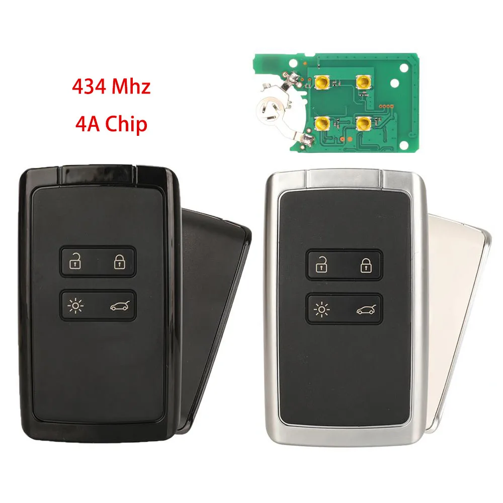 

Jingyuqin New Full Control 434mhz 4A PCF7953M For Renault Megane 4 Espace 5 Kadjar Talisman Smart Keyless Entry Remote Car Key