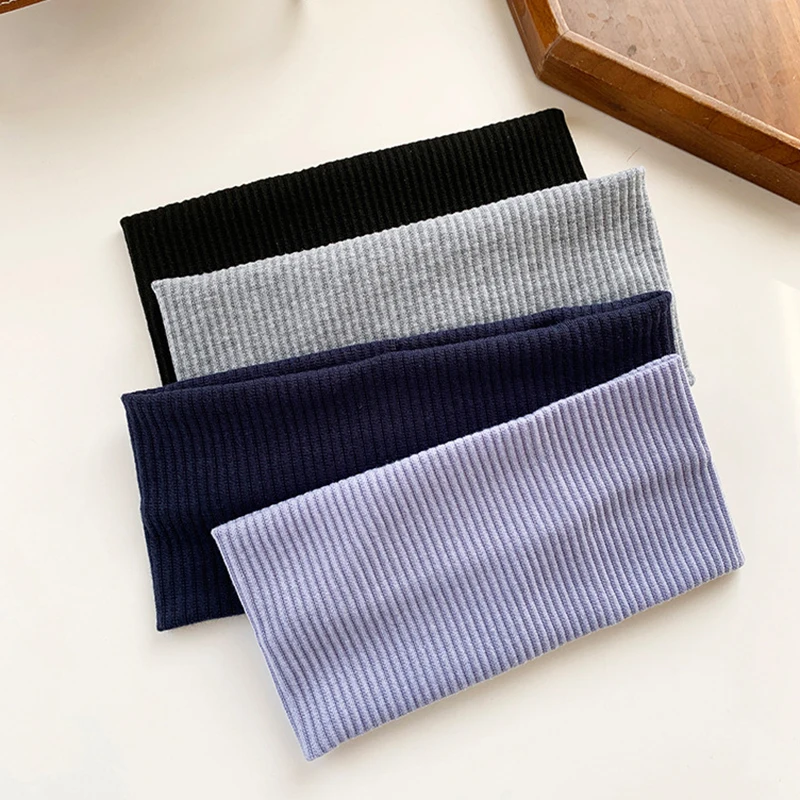 Herbst und Winter Breite Kante Elastische Frauen Haarband Make-Up Gesicht Waschen Stirnband Sport Gestrickte Kopfbedeckung Stirnband – Detail 7