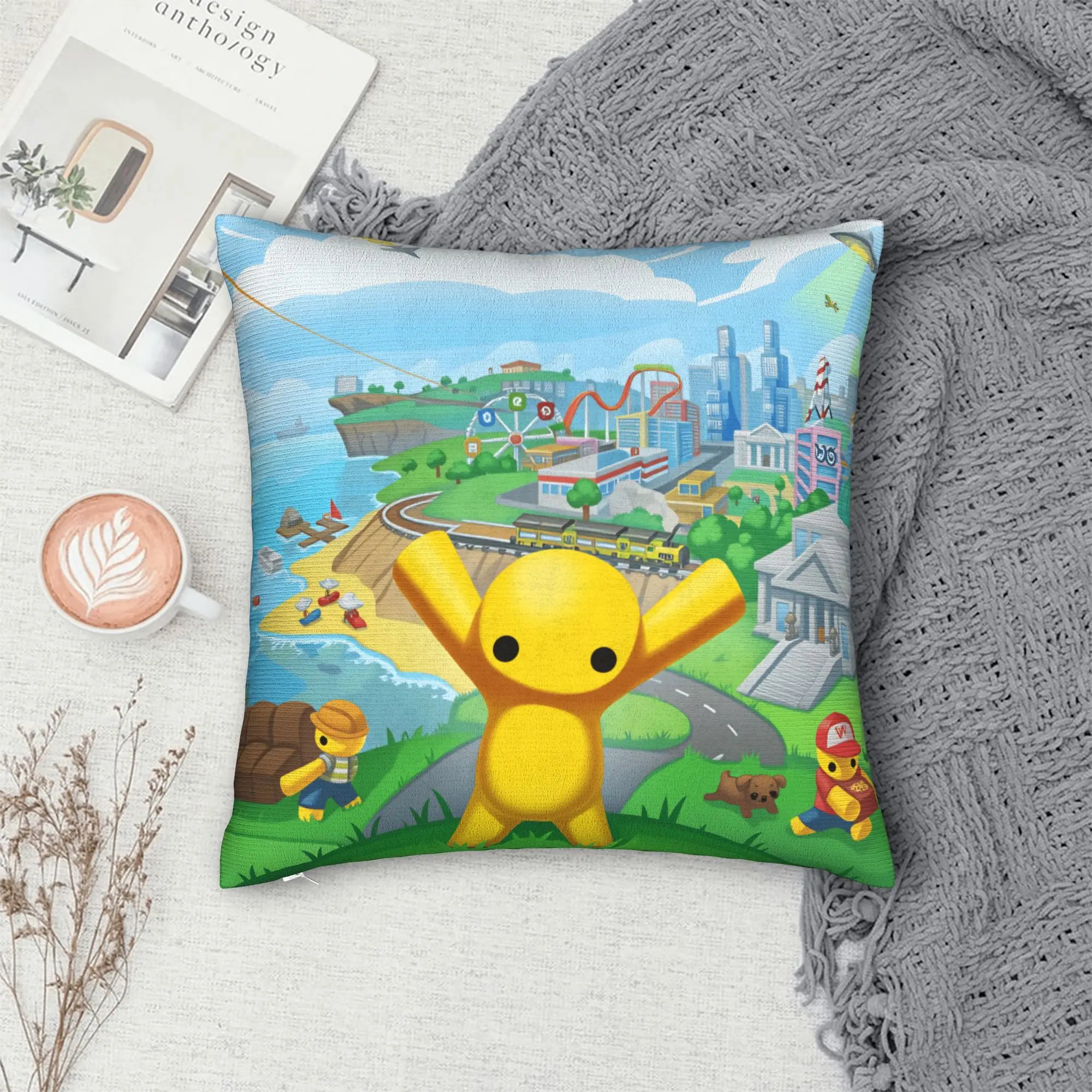 Wobbly Life Holiday Games Pillow Case  Soft Pillow Cover For Couch Sofa Bedroom Kawaii Pillowcases