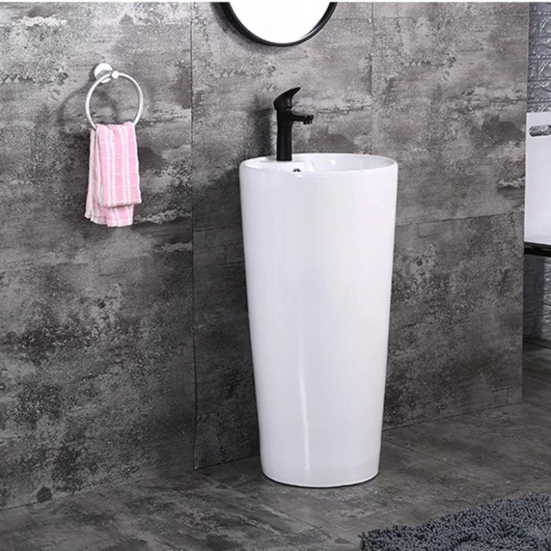 

Small-sized cylindrical one-piece ceramic washbasin with intelligent cleaning glaze large cylinder