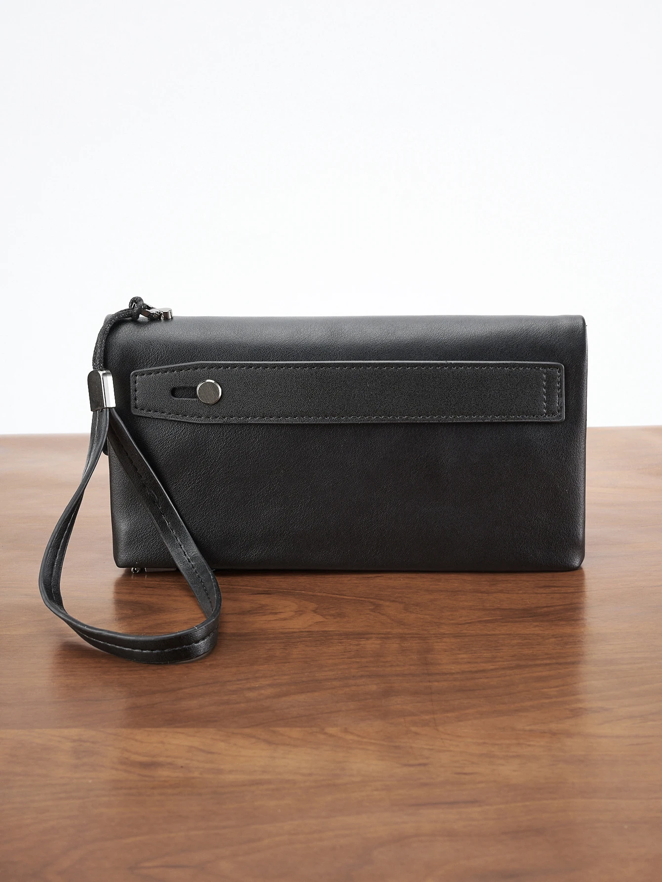Stylish Slim High-End Men's Clutch Wallet - Dual-Layer Ultra-Thin Large Capacity Portable Wristlet Long Wallet