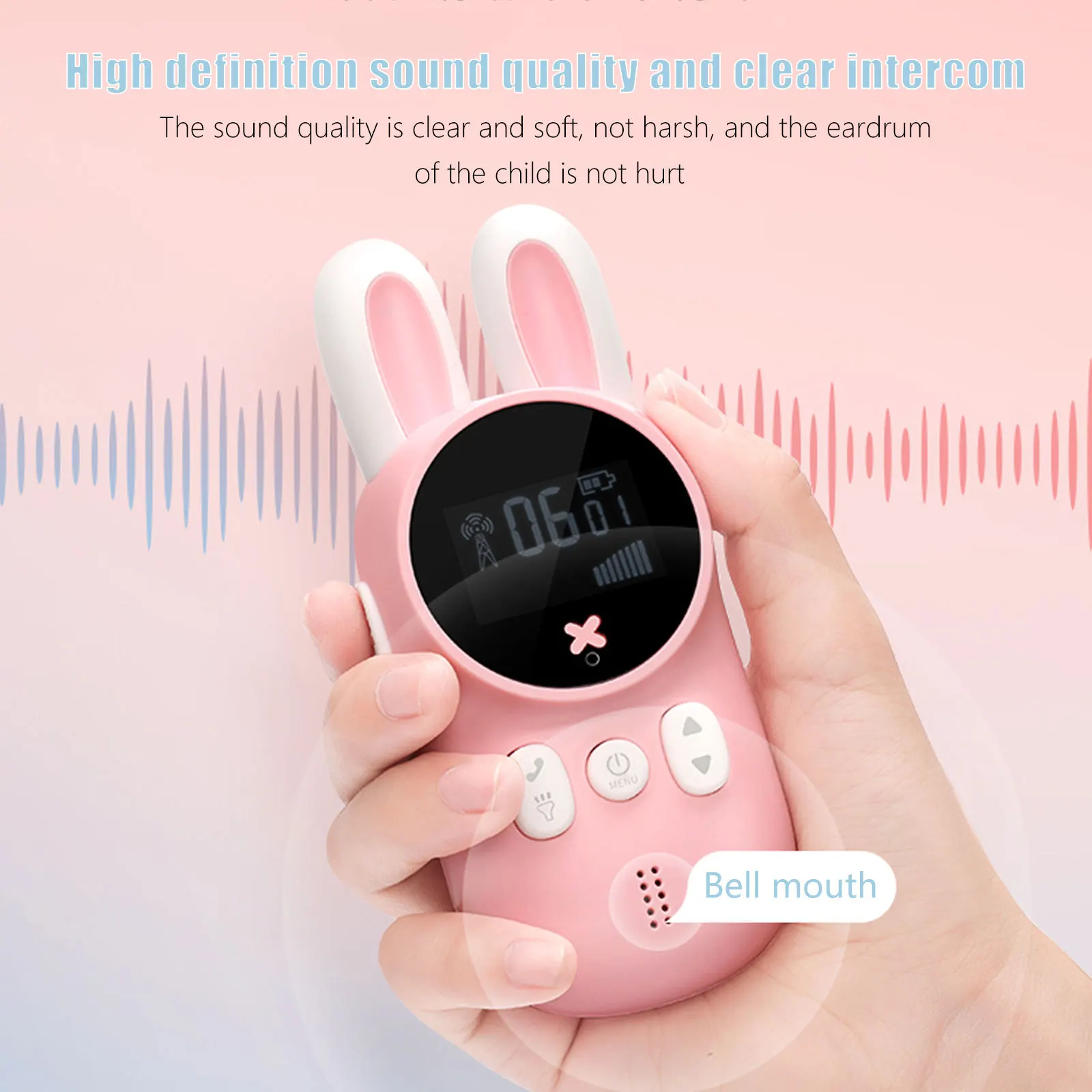 ชุดวอล์คกี้ทอล์คกี้ขนาดเล็กสำหรับเด็ก 2 ชิ้น พร้อมช่วงการใช้งาน 3 กม. ปรับช่องสัญญาณอัตโนมัติ สำหรับการผจญภัยกลางแจ้งและการตั้งแคมป์สำหรับครอบครัว