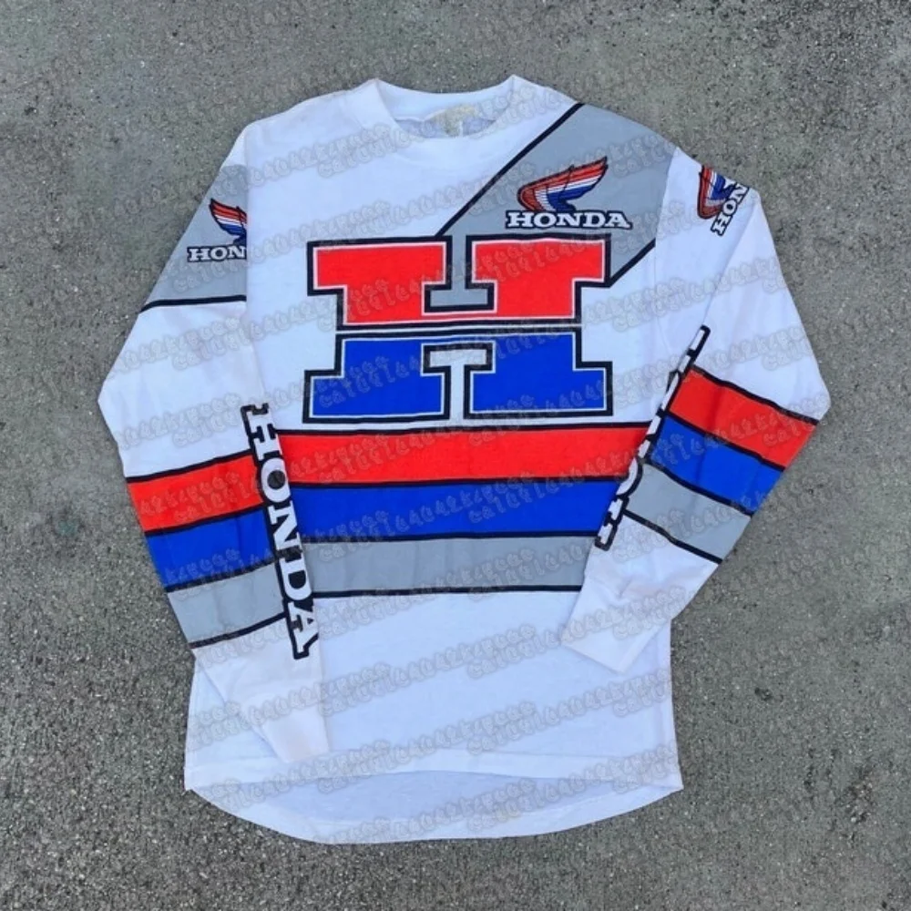 

Honda 2025 Classic Racing Team Retro Hip Hop Casual Long Sleeve Men Fashionable Comfortable Sportswear Motorcycle Enthusiast Top