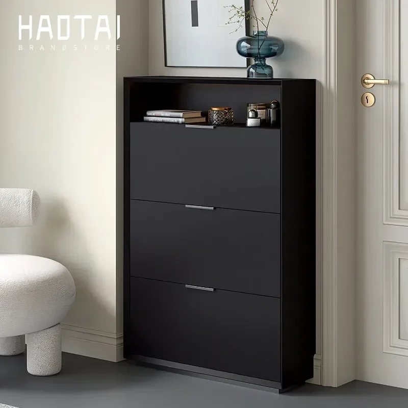 Ultra Thin Shoe Cabinet Cream Style Household Entrance Foyer Very Narrow Tipping Bucket Storage Cabinet Source Factory