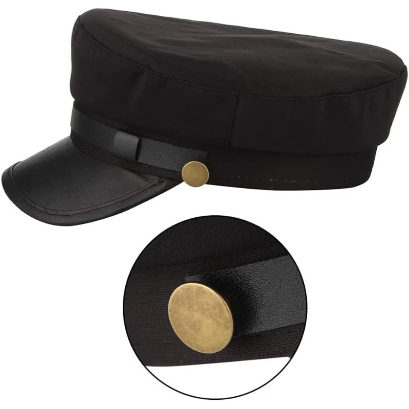 Chauffeur-Mütze für Herren und Damen, klassische Vintage-Kapitänsmütze, Newsboy-Mütze, Kostümhüte – Detail 2