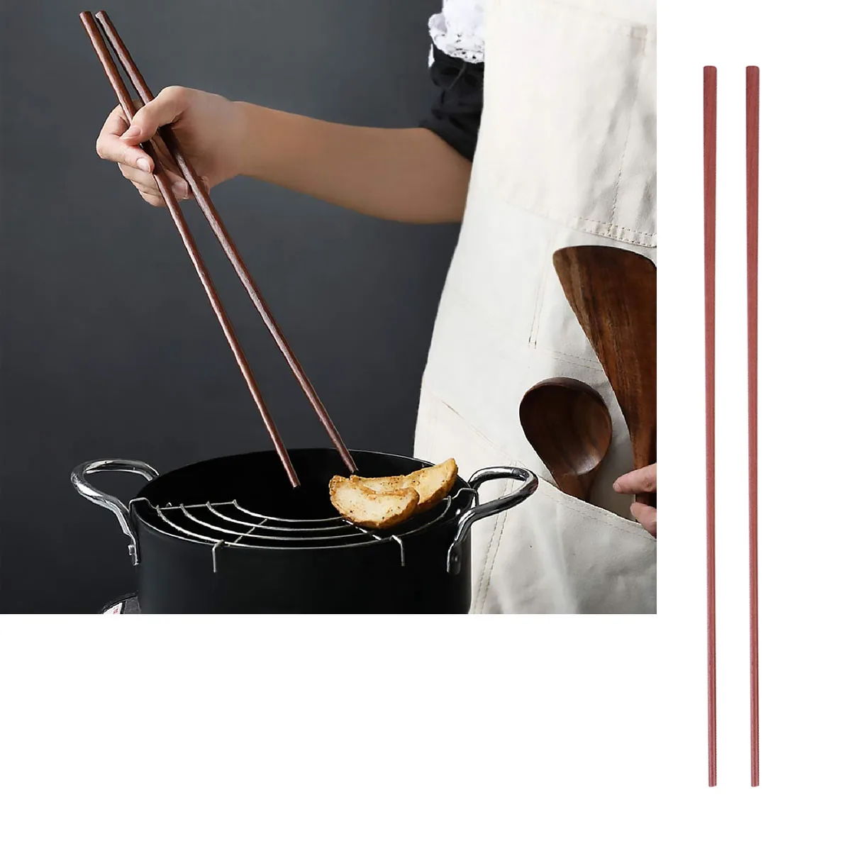 

Hot Pot Wooden Cooking Utensils Oil Resistant Heat Proof Frying Hotpot Kitchen Use Long Wood for Hot