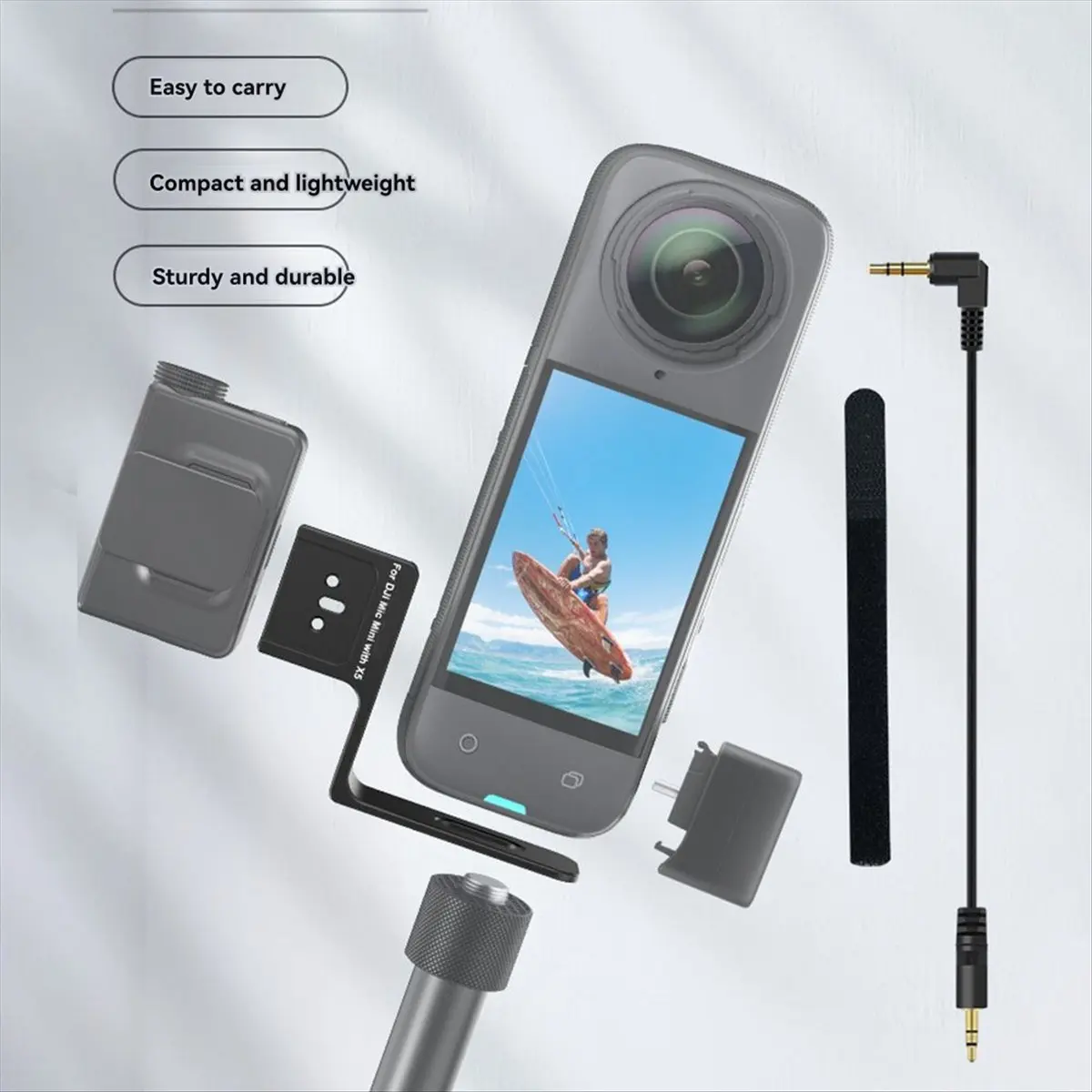 HDL Cold Shoe Mount for Insta360 X5 for DJI Mic Mini Audio Accessories for Action Cameras Enhances Audio Capture