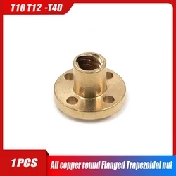 1pcs T10 T12 T14 T16 T18-T40 Brass Lead Screw Flange Nut Trapezoid Screw Support Nut Pitch 2/3/4/5/6/8mm Trapezoidal Screw Nut