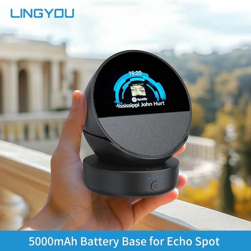 Rechargeable Battery Base for Echo Spot Portable Power Bank for Smart Speaker Holder Charger