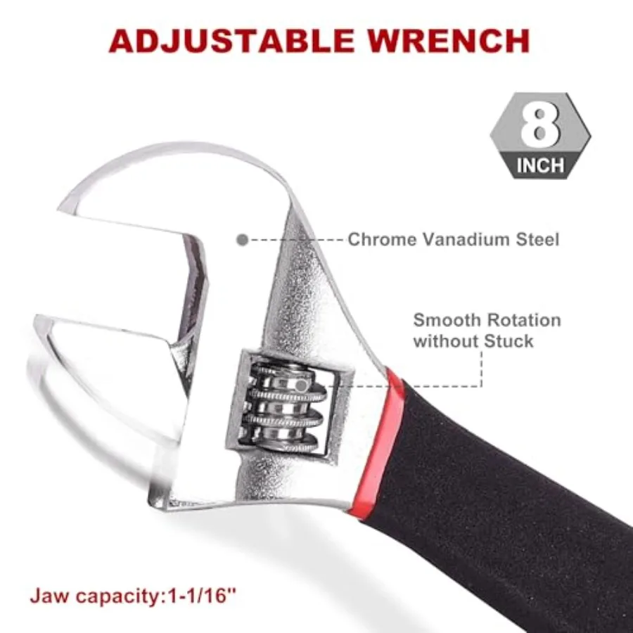 자동차 수리, 배관, 전기 작업 및 일반 유지보수를 위한 6피스 유틸리티 플라이어 및 렌치 세트, 10인치 그랜드 포함