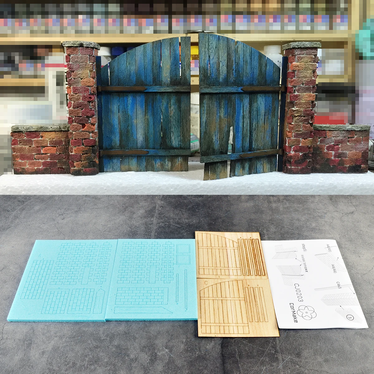 

Архитектурная модель для сборки, модель для песочницы, деревянные двери, двойная дверь, вход в виллу, ворота особняка, диорама, набор для создания масштабной модели 1/35