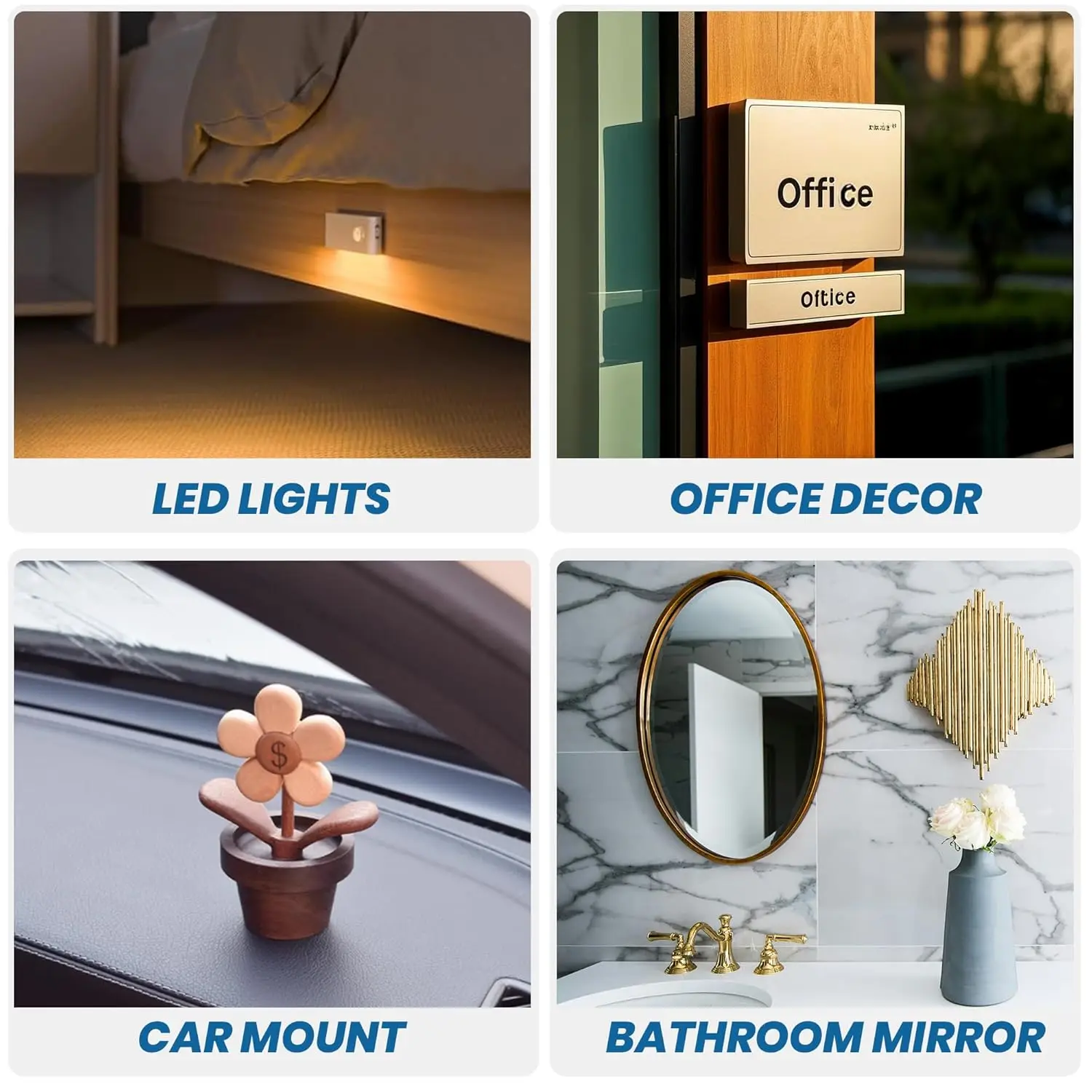 Waterproof Nano Double Sided Adhesive Tape with Grid, 1mm Thick, No-Trace, Multipurpose and Heavy-duty for Any Surface