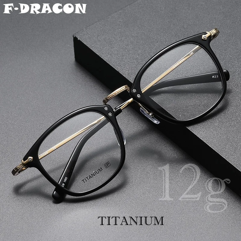 

Retro Ultra Light Titanium Eyeframe Retro Square Designer Men's and Women's Eyeframe Plates Optical Prescription Eyeframe 806