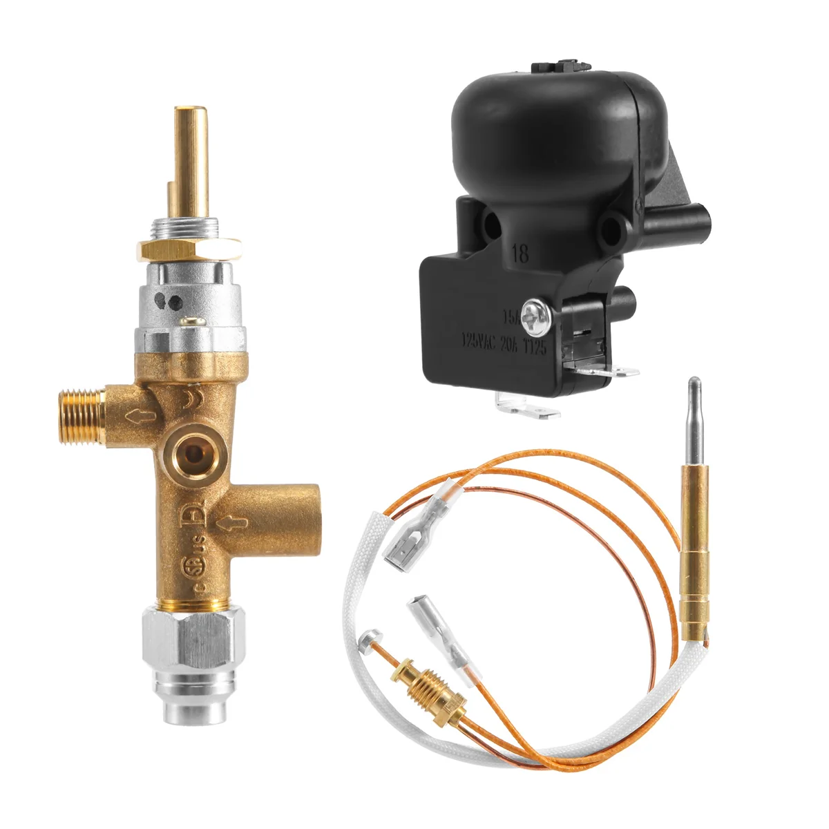 Imagem -02 - Válvula de Controle de Aquecedor de Pátio de Gás Sensor de Termopar Botão de Interruptor de Despejo Propano Lpg Fire Pit Conjunto de Porta Piloto de Segurança