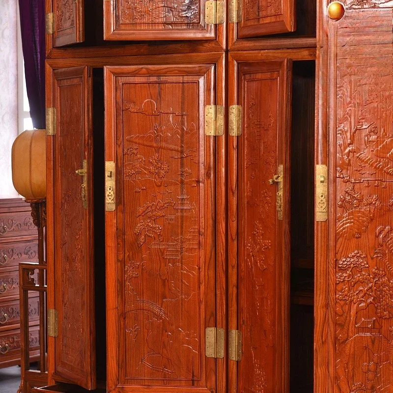 خزانة صندوق علوي من الخشب الصلب، خزانة ملابس عتيقة، تخزين الأثاث الصيني، معطف مواد تخزين اليشم #4