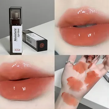 Gege Bear 모이스처 립 글로스 투명한 프리미엄 튜브 롱 라스트 끈적이지 않는 유리 비건 틴티드 립 글로스