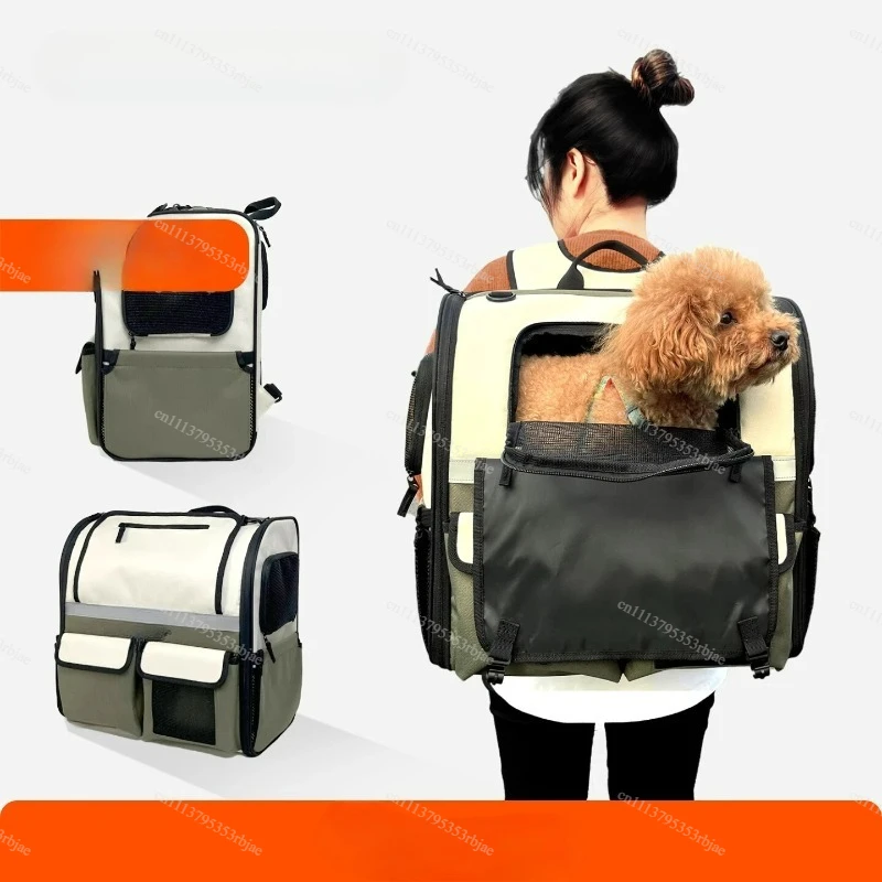 Pet Carrier Backpack Large Capacity Double Shoulder Pet Bag for Bichon Teddy Large Cats Portable Backpack for Dogs and Cats