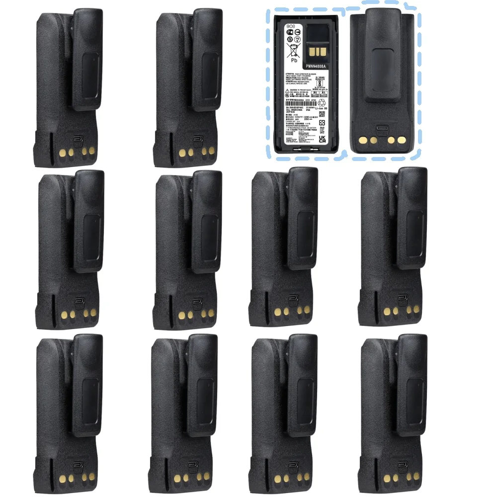 10PCS PMNN4808A 7.4V 3200mAh Rechargable Battery with Type-C USB Charging for Motorola R7 R7A PMNN4807 PMNN4809 Two Way Radios