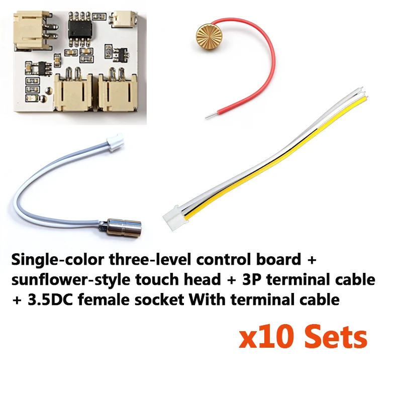 10 PCS Single-color Three-level Control Board with Touch Switch and Charging Port (Type-C/3.5DC) DIY Circuit Board without Solde