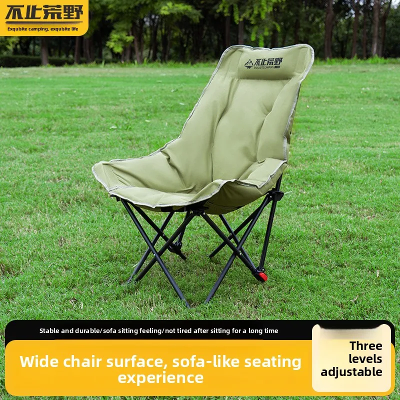 Silla plegable portátil para exteriores con tres ajustes, banco de pesca con respaldo alto, mesa y sillas para acampar