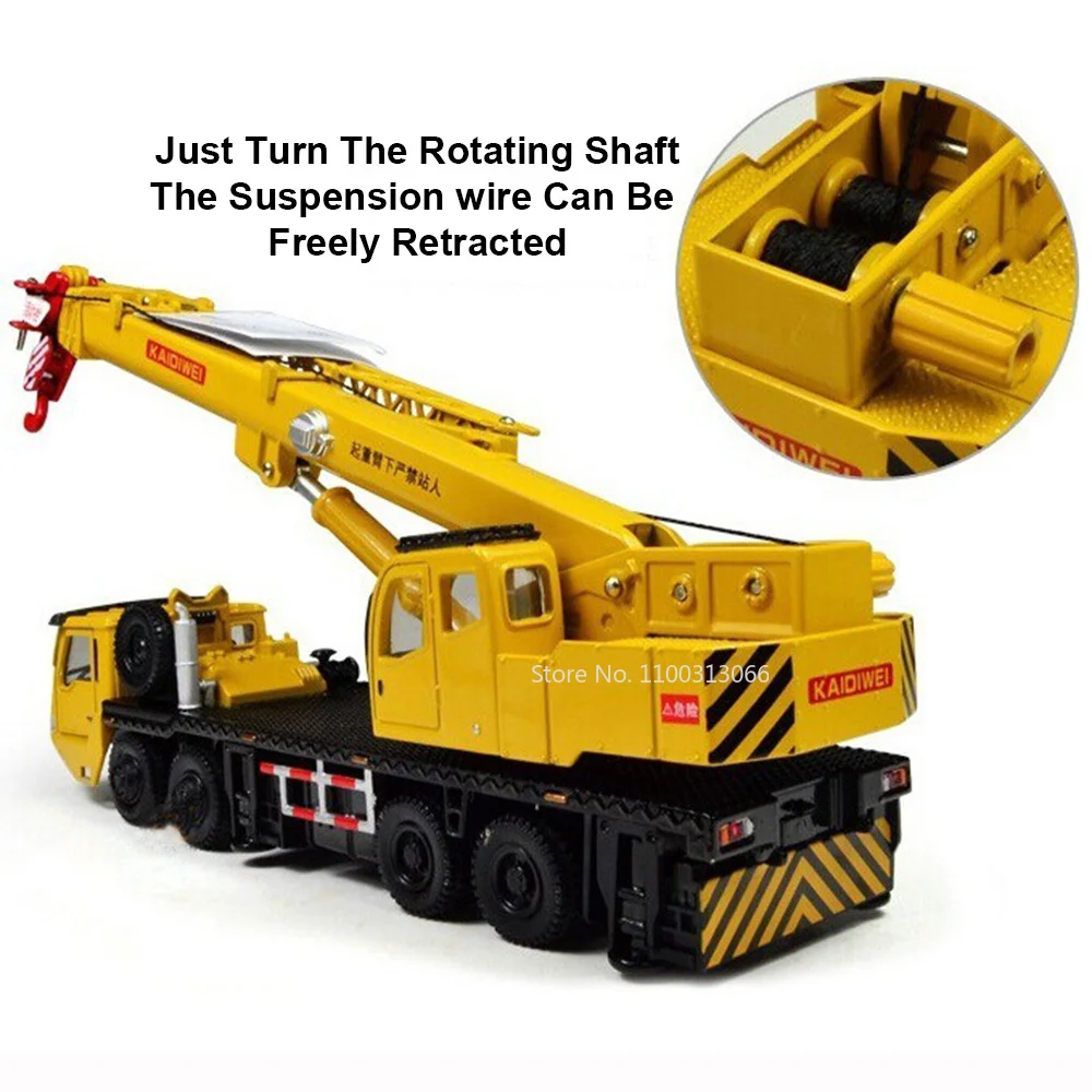 1:55 Simulation Alloy Diecast Engineering Crane 360 Degress Rotate With 4 Front Wheel Steering Engineering Cars Model Kid Toys