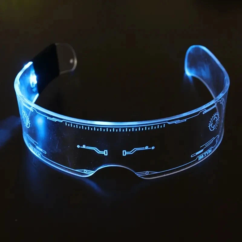 1 szt. Świecące diody LED okulary przeciwsłoneczne Vintage Punk gogle mężczyźni kobiety Fashion Party świąteczne kolorowe świecące odcienie okularów UV400 — zdjęcie 7