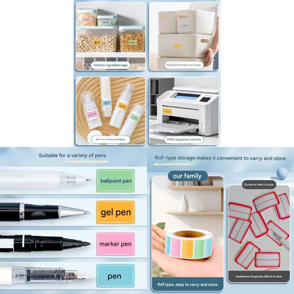  800Pcs Color Coded Adhesive Paper Labels Page Markers For Laboratory Kitchen Classification And Office File Organization