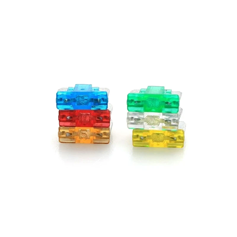 24pcs Auto Car Truck Motorcycle Fuses 5A 10A 15A 20A Mixed Sizes Low Profile Kit Micro Mini Blade Fuse