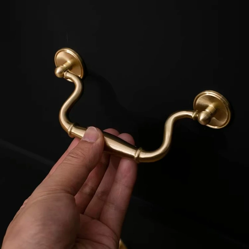 Luxe Style Ring Pull Handles Premium Gold European Drawer Pulls Elegant Cabinet Handles Retro Kitchen Furniture Hardware Decor