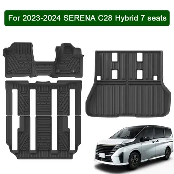 Pro SERENA C28 Hybrid 7 míst, rok výroby 2023 2024, podlahové rohože TPE 3D, chránič nohou, vložka do zavazadlového prostoru, pravostranné řízení, černá 8 nejlepší prodej autokoberce pro řidiče vpravo - №6