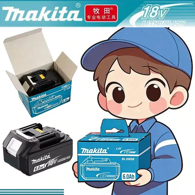 

100% Makita 6.0Ah Battery 18V LXT Lithium-Ion BL1860 with LED Indicator Battery18v Battery power tool battery Original