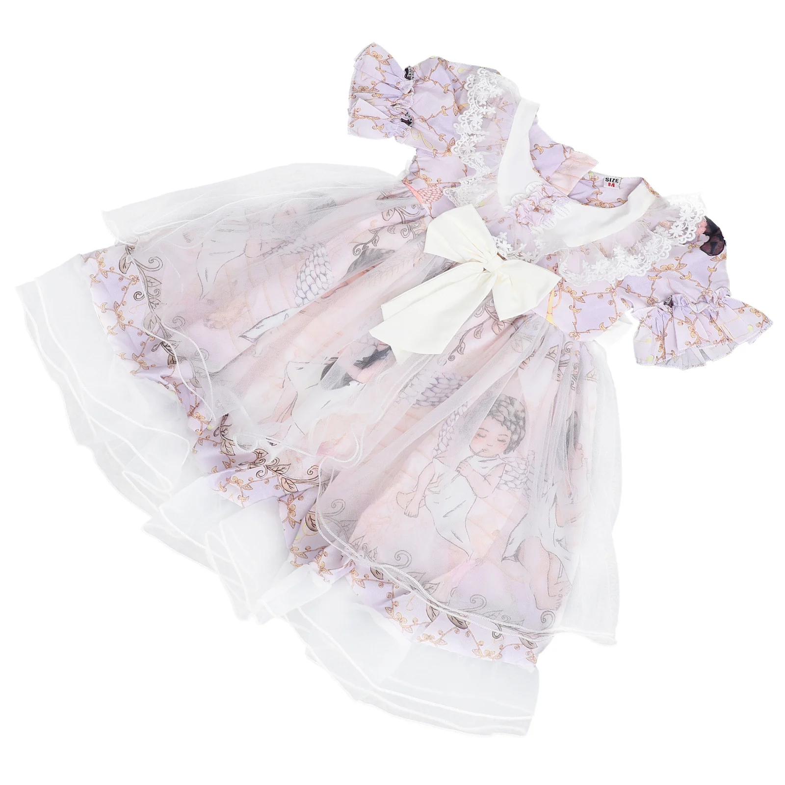

Children Summer Dress Lolita Style Short Sleeve One-Piece Dress Soft Skin-Friendly Suitable for Parties Daily Wear