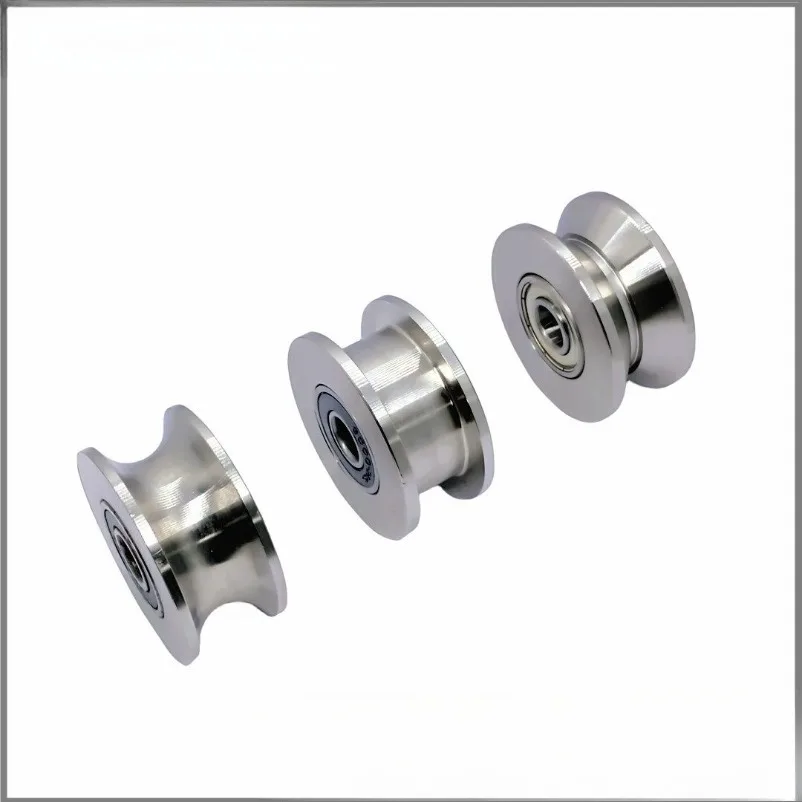 201/304 Stainless Steel Rail Wheel V/U/H Type Steel Wire Rope Pulley Lifting Pulley Orientation Door Roller Hardware Tools