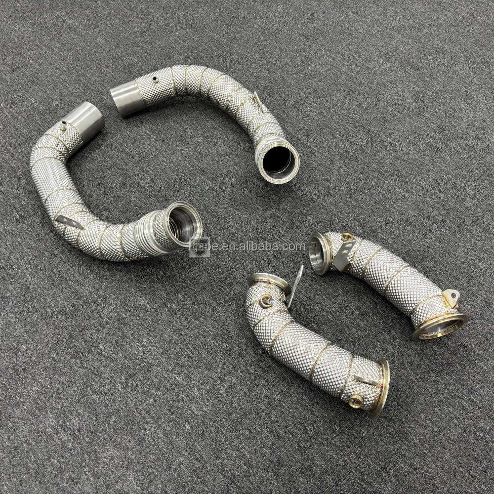 Factory High Flow Turbo Downpipe for M5 F90 4.4T 2018-2023 Stainless Steel 304 Mirror Polished High Exhaust